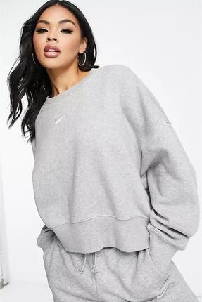 Nike Sportswear Essantial Collection Oversize Kesim Siyah Kad n Sweatshrit