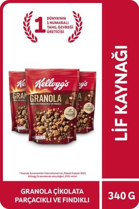 Çikolata Parçacıklı&fındıklı Granola 340 gr X3 Adet,%44 Yulaf Içerir,lif Kaynağı