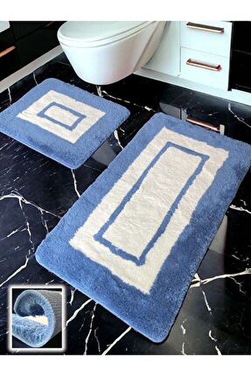 Turka Mavi 2li Banyo Paspası (60x100 50x60 cm)