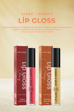 Vişne ve Mango Aromalı Dudak Dolgunlaştırıcı ve Parlatıcı Lip Gloss Seti