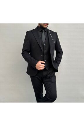 Siyah Full Set Slimfit Takım Elbise