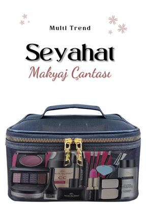 Kadın Seyahat Makyaj Çantası Şeffaf Makyaj Çantası Kozmetik Çantası Valizi Bavul İçi Düzenleyici