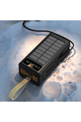 Solar 30.000 Mah Güneş Enerjili Led Işıklı Powerbank Şarj Aleti 2x Usb Çıkışlı Mikro Tycp