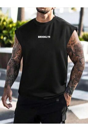 Sıfır Kol Brooklyn Baskılı Yazlık Tshirt