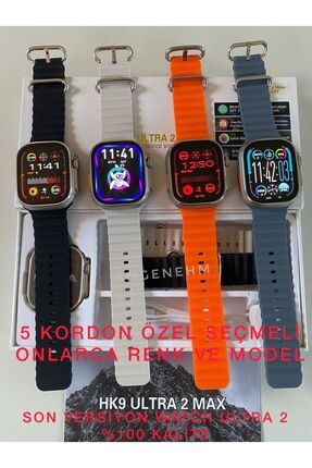 Hk9 Ultra 2 Max (5 KORDON ÖZEL SEÇMELİ) Son Versiyon Watch Ultra 2 Amoled Ekran Akıllı Saat