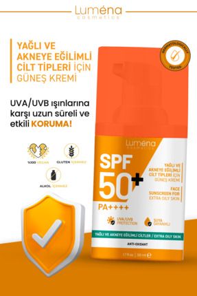 Akneye Eğilimli Cilt Tipleri Için Yüksek Korumalı Yüz Güneş Kremi SPF50+ 50 ml