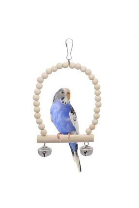 Trendme Uniq Bird Toys Ahşap Zilli Kuş Salıncağı