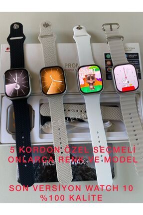 Hk9 Pro Max Plus (5 KORDON ÖZEL SEÇMELİ) Son Versiyon Watch 10 Amoled Ekran Akıllı Saat