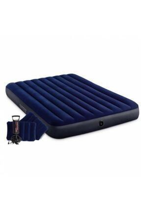 intex fiber tech klasik cift kisilik sisme yatak set 152x203x25 cm 2adet yastik ve pompa dahil 64765 fiyati yorumlari trendyol