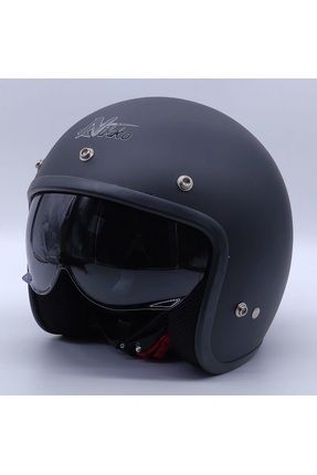 N313 Yarım Chopper Güneş Vizörlü Kask (MAT SİYAH) M