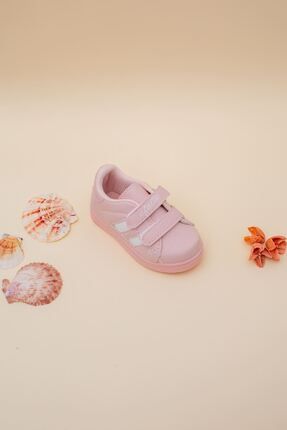 Pudra Yanı Beyaz Şeritli Bebe Ayakkabı