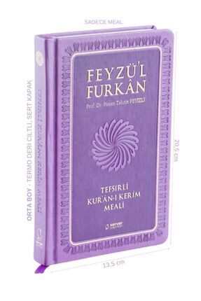 Feyzü'l Furkan Tefsirli Kur'an-ı Kerim Meali (ORTA BOY-SADECE MEAL-CİLTLİ) Lila