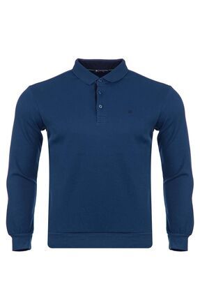 Büyük Beden Klasik Kalıp Polo Yaka Sweatshirt