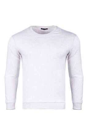 Büyük Beden Klasik Kalıp Bisiklet Yaka Sweatshirt