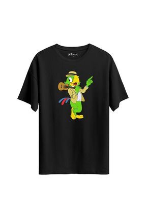 neyex Mus c an Parrot Unisex Oversize Kal p Bask l 100 Pamuk Ti ort 30 1 Suprem Penye Fiyat Yorumlar Trendyol