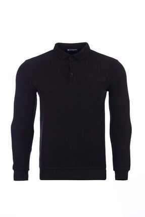 Büyük Beden Regular Fit Cepli Kadife Selanik Erkek Polo Yaka Sweatshirt