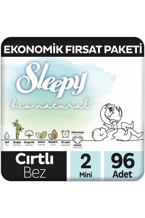 Bio Natural Ekonomik Fırsat Paketi Bebek Bezi 2 Numara Mini 96 Adet