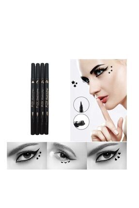 Çift Fonksiyonlu Bir Tarafı Kalem Bir Tarafı Kalpli Baskılı Eyeliner (1AD.)