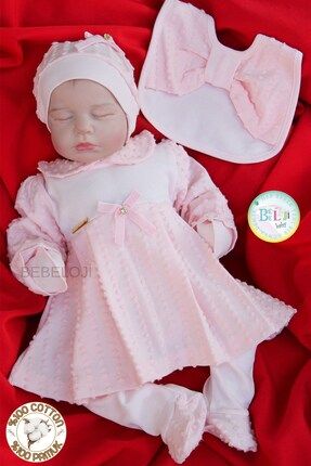 Larissa Kız Bebek Hastane Çıkışı 5'li Set (yenidoğan kıyafeti doğum hediyesi)