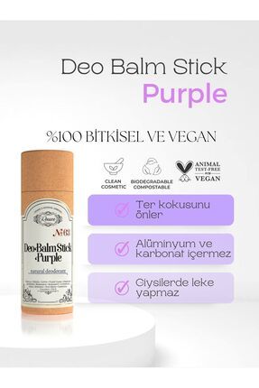 Deo Balm Stick Purple | Doğal Koltuk Altı Deodorant Roll On Vegan | Unisex 60 ml