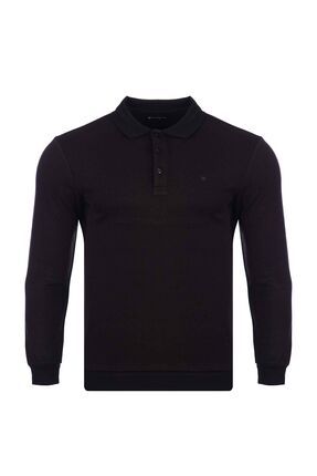 Büyük Beden Klasik Kalıp Polo Yaka Sweatshirt