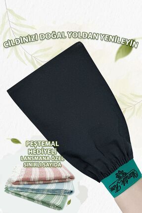 Siyah Banyo Kesesi, Hamam Kesesi, Duş Kesesi, Peeling Eldiveni %100 Floş Kese