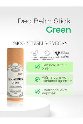 Deo Balm Stick Green | Doğal Koltuk Altı Deodorant Roll On Vegan | Unisex 60 ml