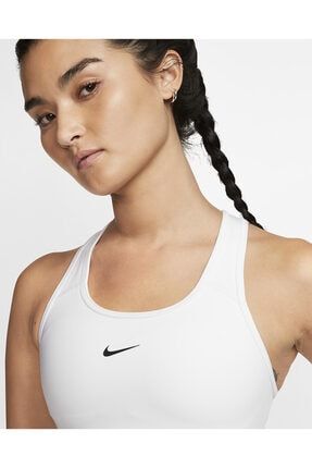 Nike W Nk Df Swsh 1pp Bra Kadın Beyaz Antrenman Sporcu Sütyeni