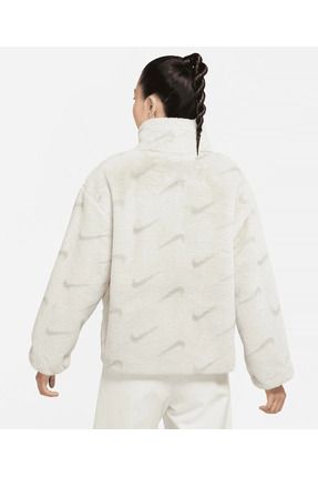 Nike Sportswear Printed Kad n Bej Pelu Ceket Fiyat Yorumlar Trendyol
