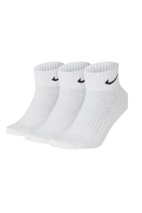 3 Çift Unisex Beyaz Orta Konç Antrenman Spor Tenis Futbol Basketbol Koşu Çorap Seti