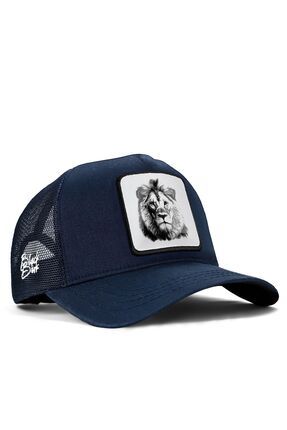 V1 Trucker Aslan - 4bs Kod Logolu Unisex Lacivert Şapka (CAP)