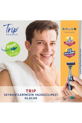 TRİP Jelli Ultra Konforlu 3 Başlıklı İsveç Çeliği Tıraş Bıçağı 20 ml Tıraş Jeli Klasik Koku