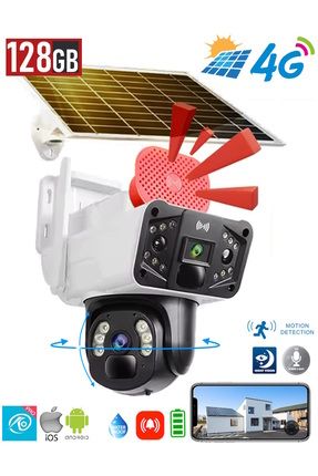 O-KAM Solar3915 4G Güneş Enerjili Dual Lens 360° Görüş Akıllı Güvenlik Kamerası 128GB Hafıza