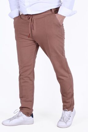 ERKEK PANTALON ÖRME KUMAŞ ÇİZGİ DETAY KUŞAKLI-LASTİKLİ BEL DETAYLI