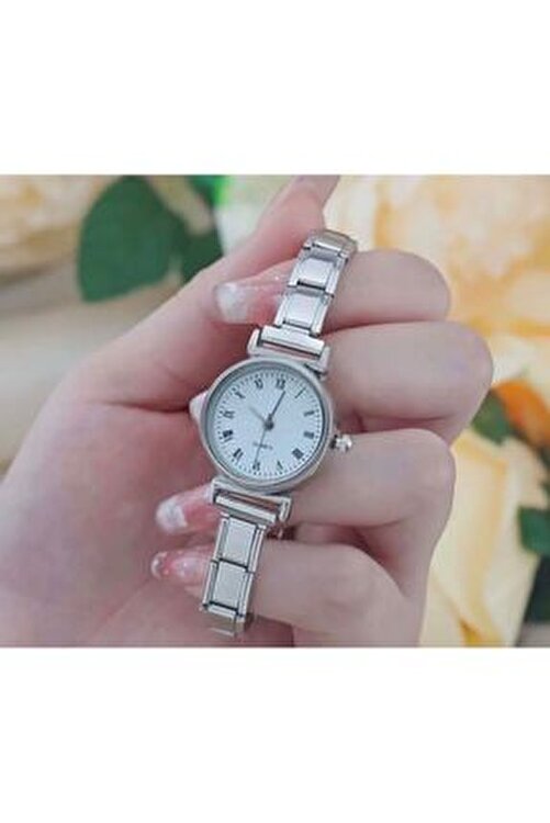 İtalyan Charm Çelik Bileklik Saat 9mm Charm Uyumlu (1 ADET KALP CHARM HEDİYELİ) Nomi Saat