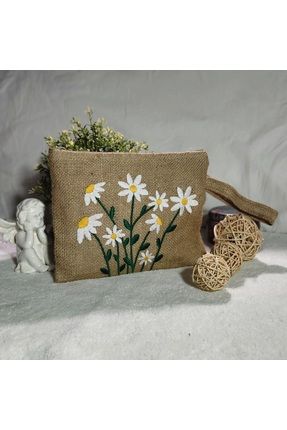 GÖLGEM Kadın Hasır Renk Portföy Clutch Çanta El Çantası