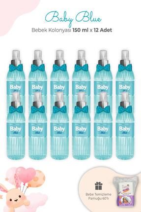 Bebek Kolonyası Baby Blue 150 ml X 12 Adet Ve Kare Bebek Pamuğu