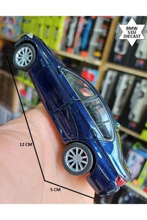 Bmw 535i Metal Araba Kapıları Açılır Diecast Koleksiyon Orijinal Çekbırak Model Mavi