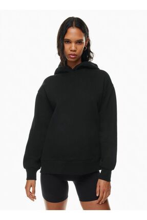 Kadın Oversize Kapüşonlu 3 iplik Şardonlu Sweatshirt