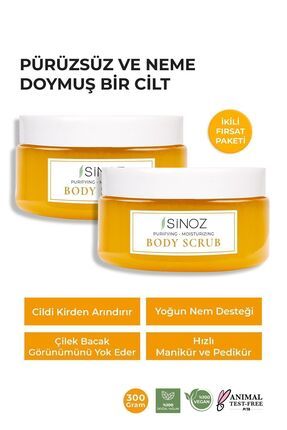 Body Scrub Besleyici Arındırıcı Nemlendirici Vücut Peelingi 300 gr 2li Set