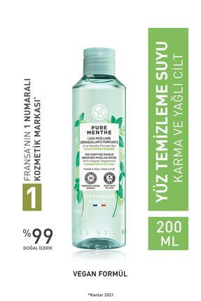 Karma Ve Yağlı Ciltler Için Pure Menthe Prebiyotik Miseler Su-200 ml