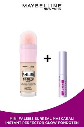 Instant Perfector Glow 4 Etki 1 Arada Fondöten 00 Fair Light & Mini Falsies Surreal Maskara 4.7 ML