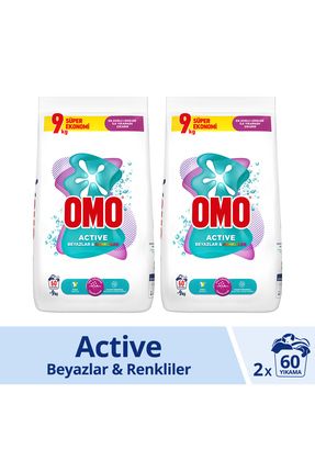 Active Toz Çamaşır Deterjanı Beyazlar Ve Renkliler 9 Kg X2