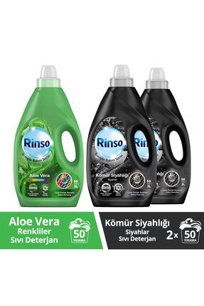 Sıvı Deterjan Aloe Vera Renki 3lt 1adet Sıvı Deterjan Kömür Siyahlığı Siyah 3lt 2adet