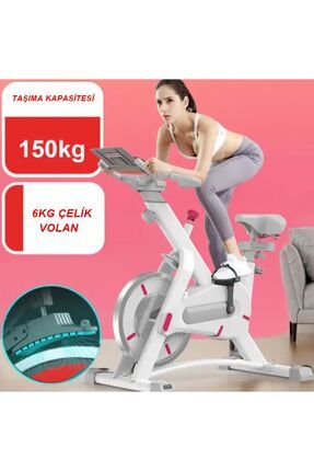 Yeni Nesil Beyaz Spin Bike Dikey Kondisyon Bisikleti Ev Koşu Bisikleti Egzersiz Dikey Yatay