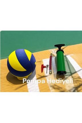 Voleybol Topu Soft Touch Yapıştırma Yumuşak Yüzey 8 Panel 5 Numara Sarı Mavi