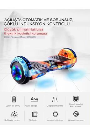 Tisul Siyah Denge Scooter Smart Balance Elektrikli Kaykay Denge Scooter Hoverboard Bluetooth