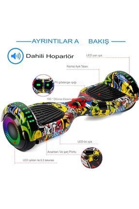 POBO Mavi Denge Scooter Smart Balance Elektrikli Kaykay Scooter Hoverboard Bluetooth Grafity