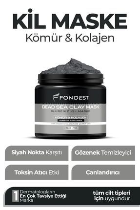 Kolajen Sivilce Ve Siyah Nokta Leke,giderici Collagen Ölüdeniz Kil Maskesi150 gr