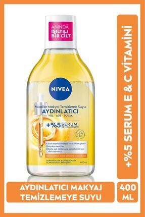 Aydınlatıcı Micellar Makyaj Temizleme Suyu 400ml, Serum İçerikli, Donuk ve Hassas Cilt Tipleri